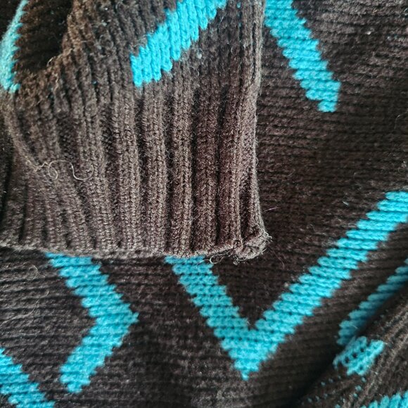 Vintage Eber Black and Blue Geometric 80s/90s Sweater Size Large - Picture 7 of 10